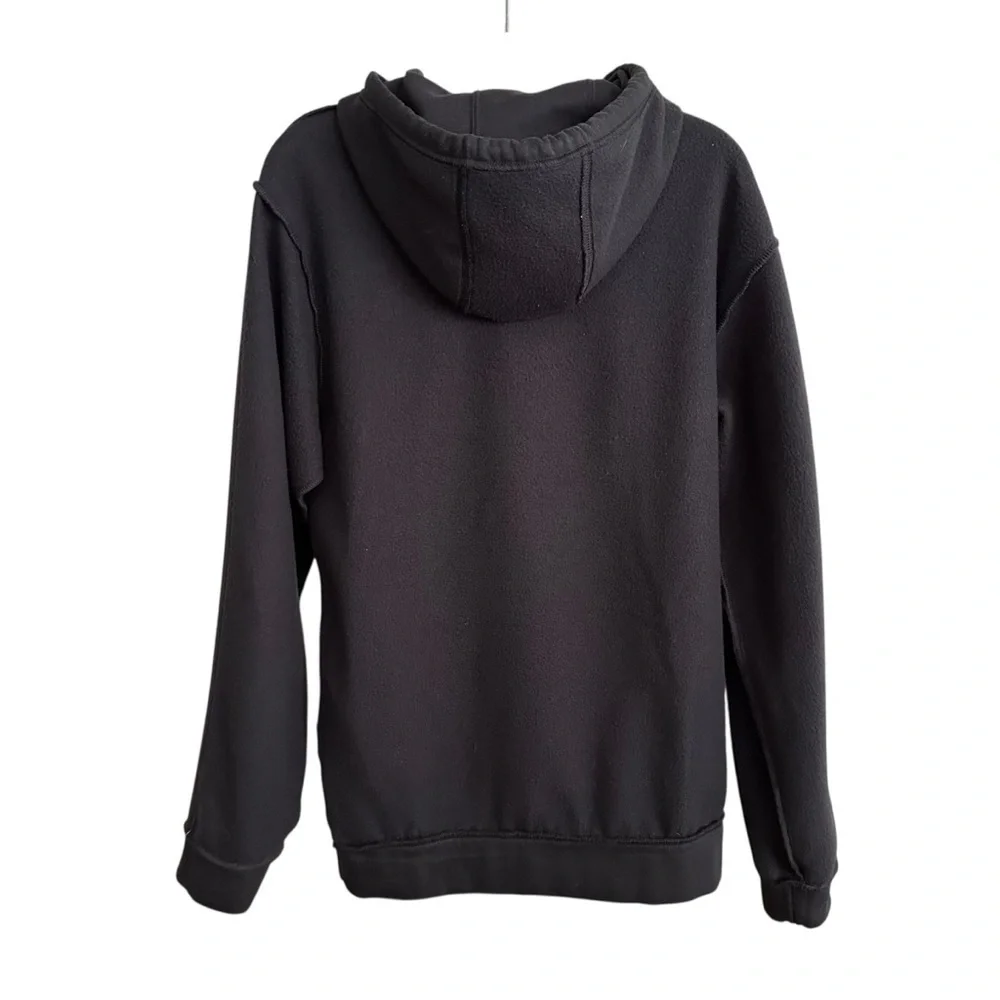 ADIDAS Black Camo Logo Three Stipe Hoodie Sweatshirt Graphic‎ Athletic Wear M